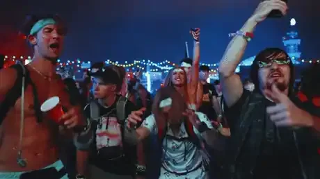Crowd at Electric Daisy Carnival for the Coinbase activation
