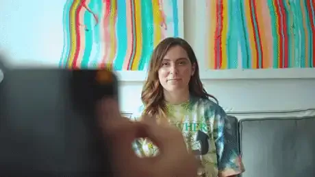 Artist Amber Vittoria at work for MoonPay Artists in Residence